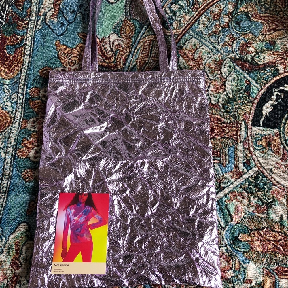 Seis Marjan Pink Metallic Tote Bag